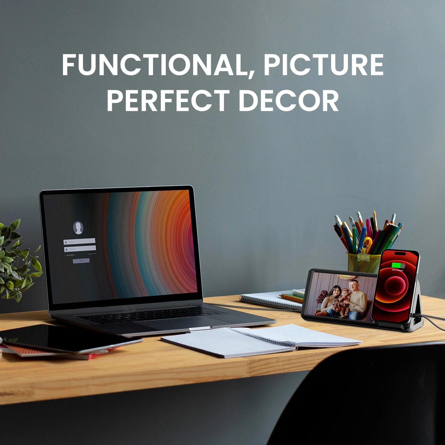 Portronics Freedom 5 – 2-in-1 Wireless Charger & Photo Frame - 1010