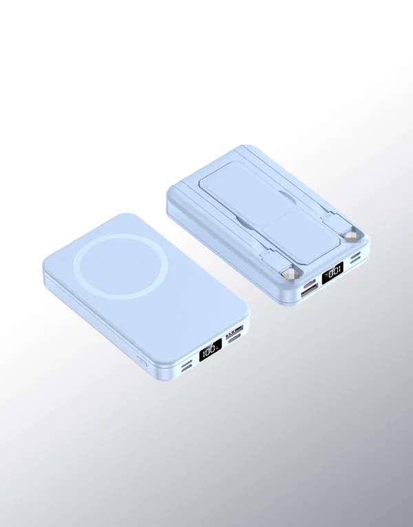 Meg Power Meg Safe 10K – Foldable PD Fast Wireless Charging Power Bank with Built-in Cables & Stand - 1046