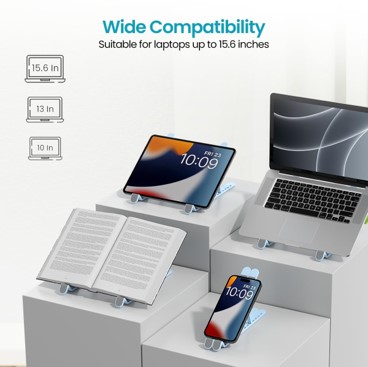 PORTRONICS MY BUDDY K LITE – Foldable Laptop Stand with 7 Adjustable Heights & Angles
