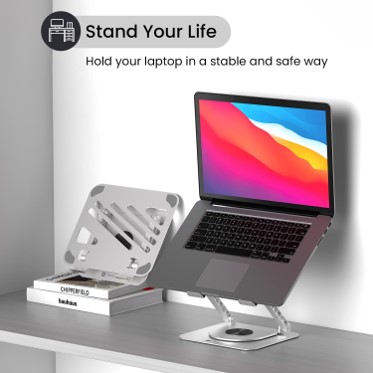 PORTRONICS MY BUDDY K3 – Ergonomic Laptop Stand with Adjustable Angles & Heat Dissipation