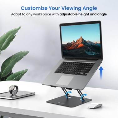 PORTRONICS MY BUDDY K3 PRO – Adjustable Laptop Stand with Height, Angle & Ventilated Cooling