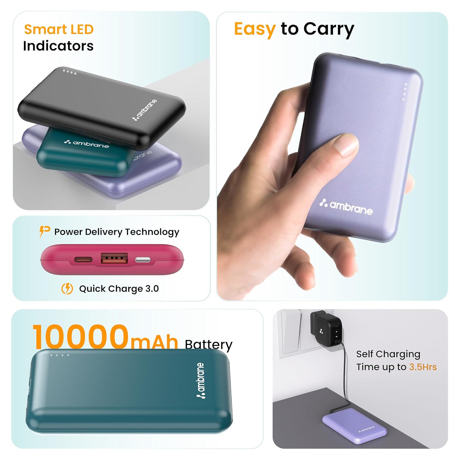 AMBRAINE POCKET POWERBANK 10K - 1134