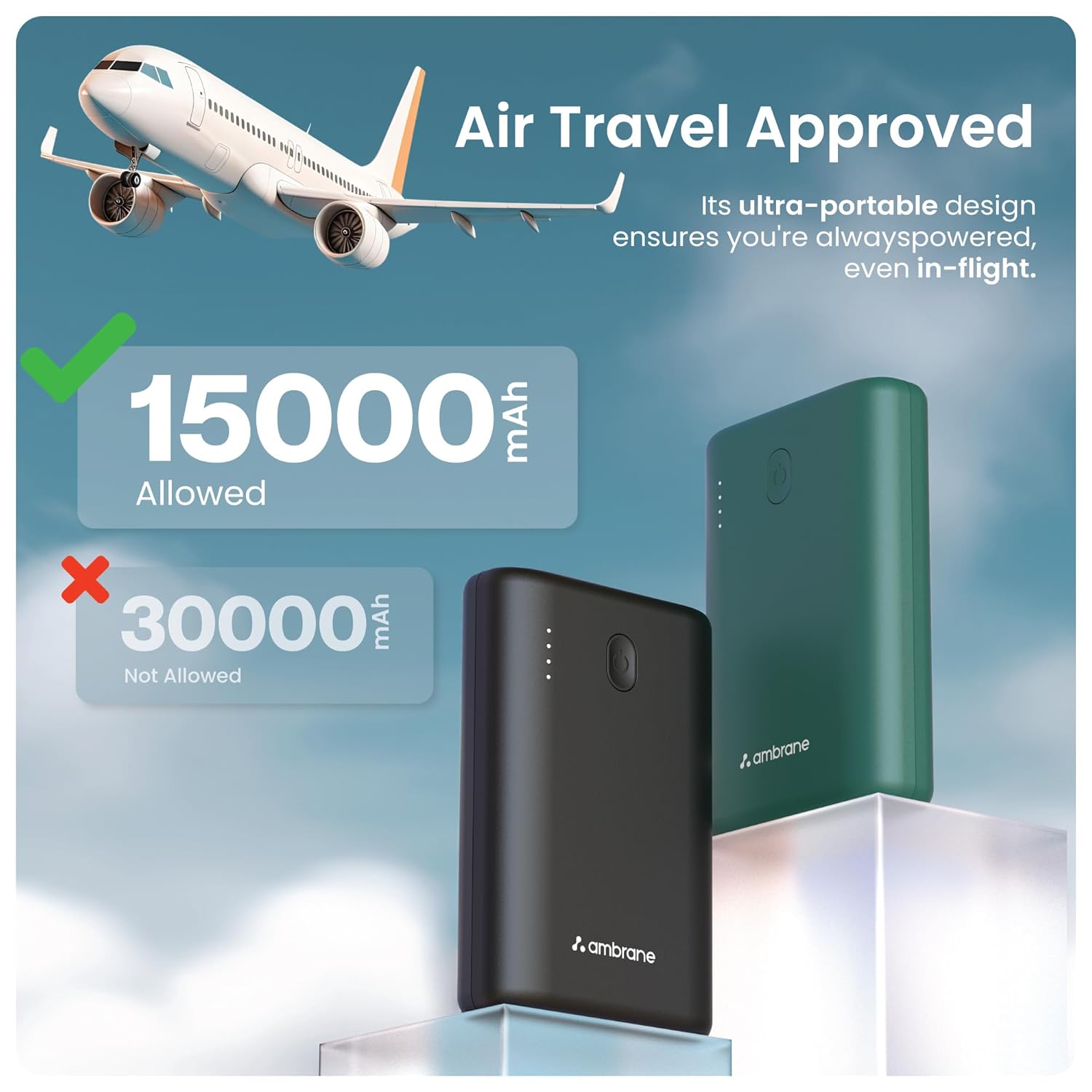 Ambraine PowerLit 45 Power Bank 15K - 1143