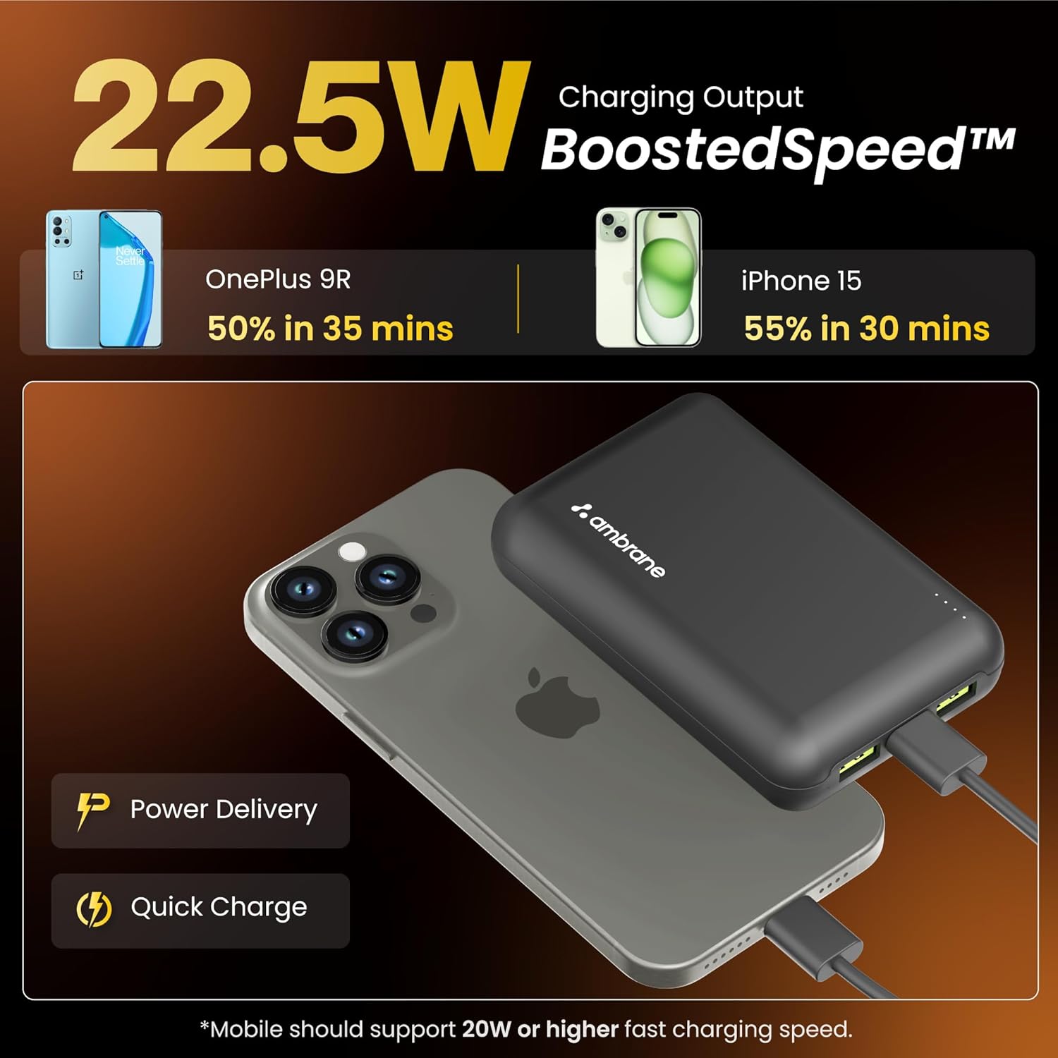 Ambraine PowerLit PowerBank 20K - 1152