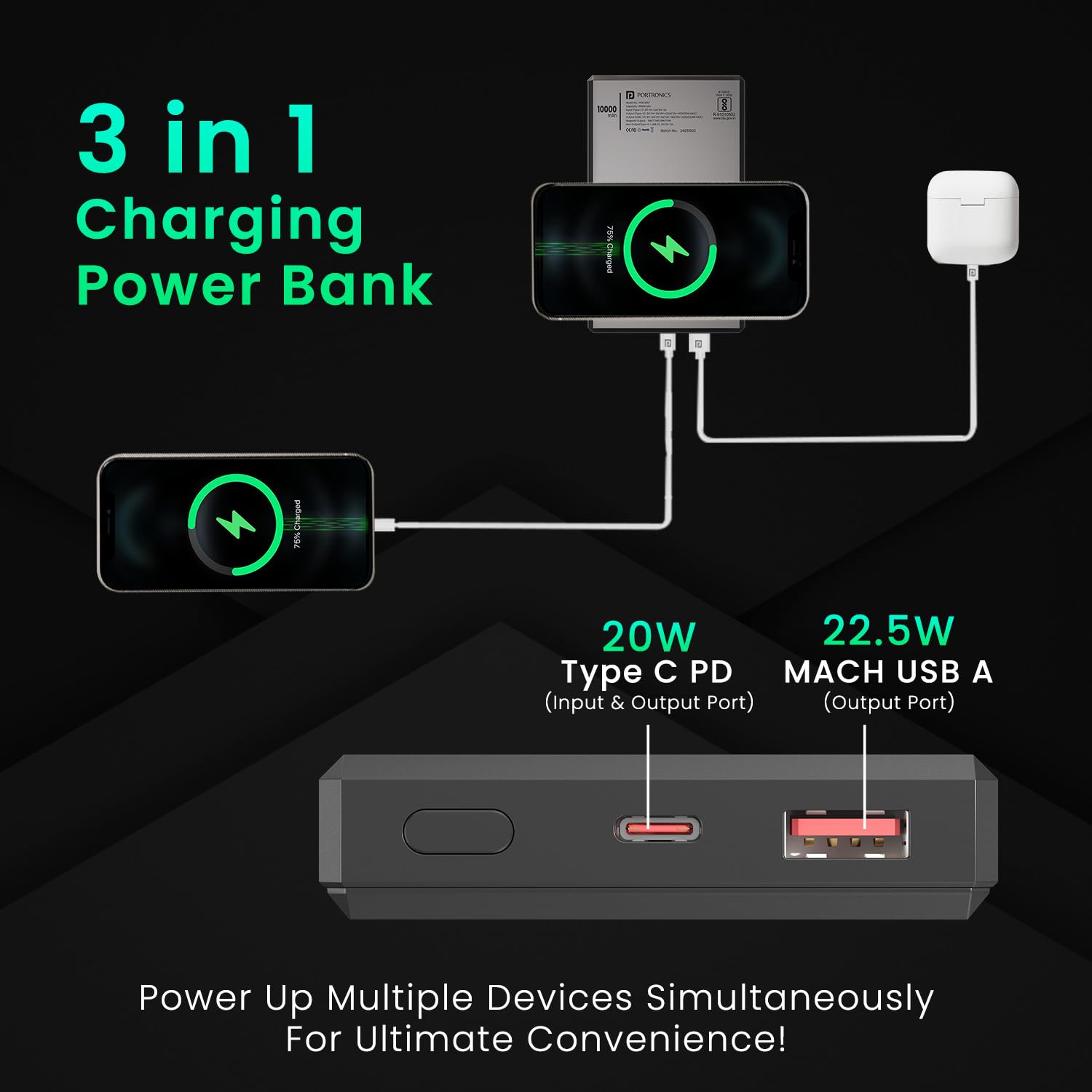 Portronics Luxcell MagClick 10K - 1263