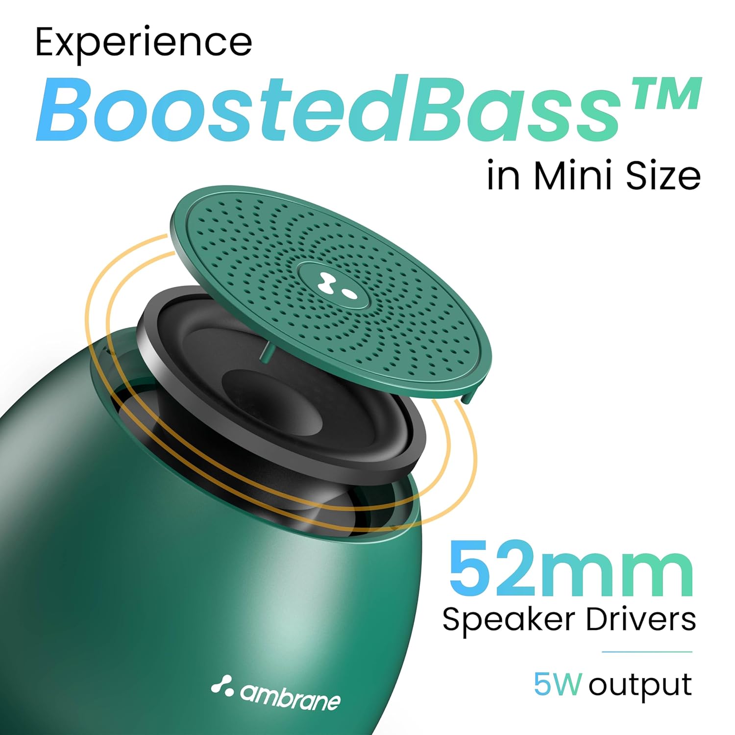 Ambrane MiniPod – Compact Wireless Bluetooth Speaker - 1348