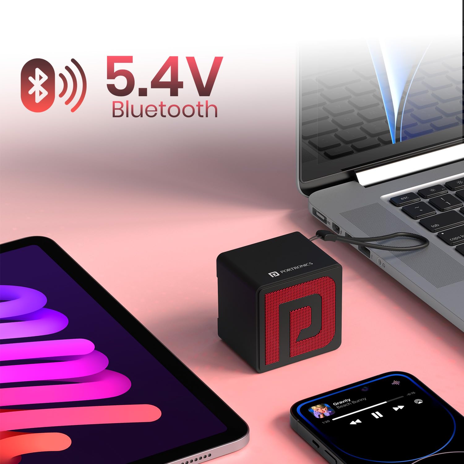 Portronics Nugget – HD Sound Mini Portable Bluetooth Speaker - 1353