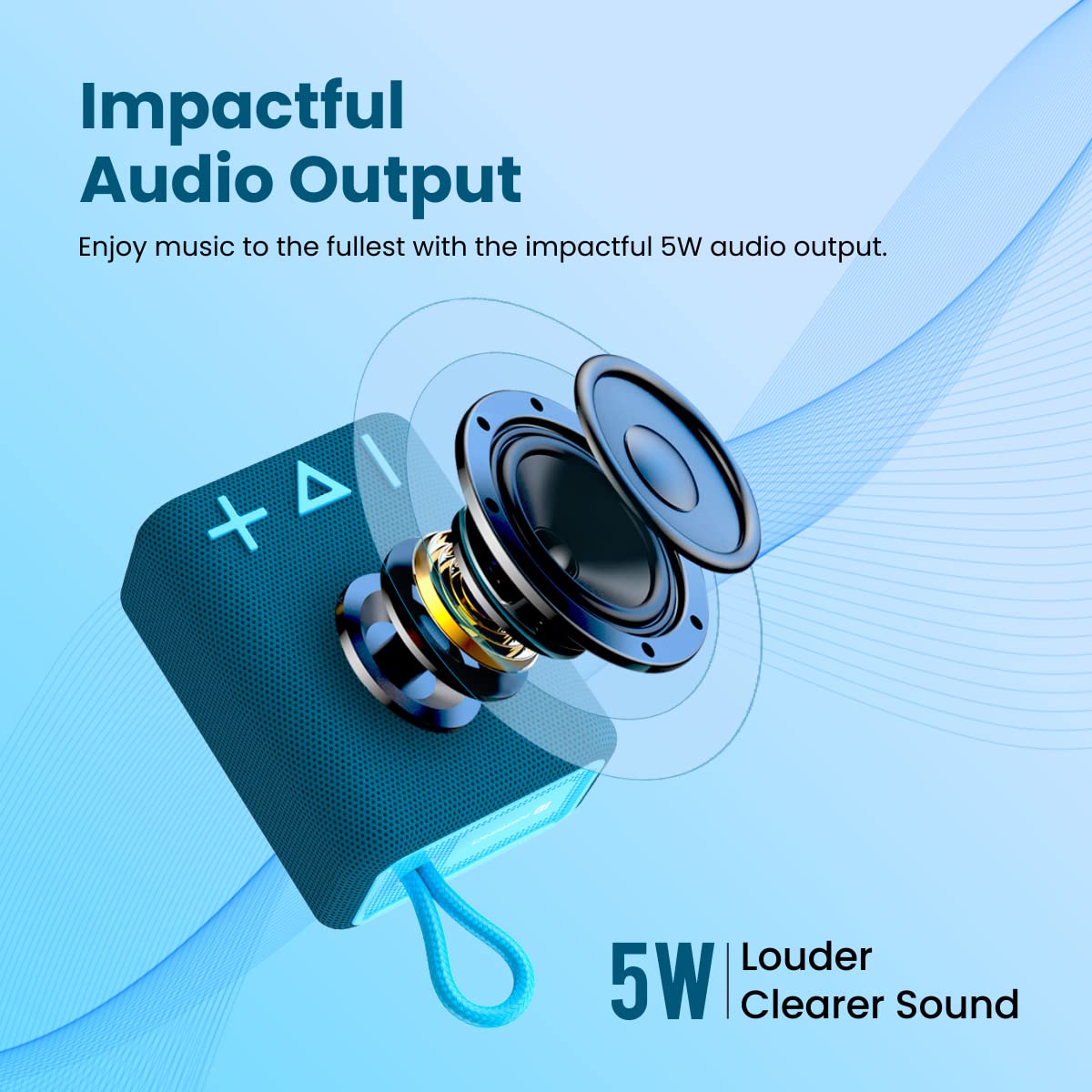 Portronics Breeze 4 – Pocket-Size Wireless Bluetooth Speaker - 1365