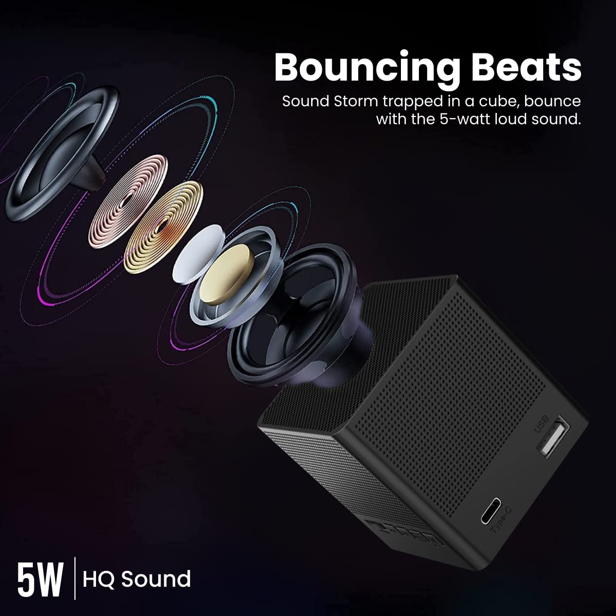 Portronics Bounce 2 – 5W Portable Bluetooth Speaker - 1396