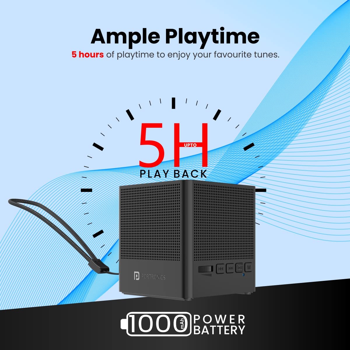 Portronics Bounce 2 – 5W Portable Bluetooth Speaker - 1397