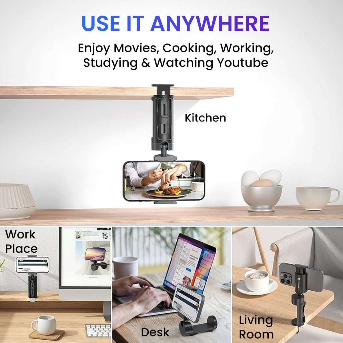 PORTRONICS MOBOT CLIP – Multipurpose Mobile Holder Clip - 1561