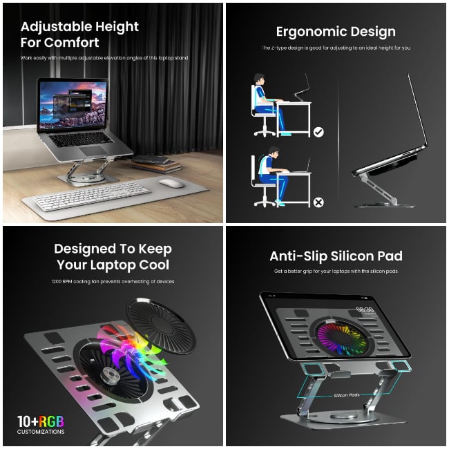 PORTRONICS MY BUDDY SPINLIGHT – Laptop Stand - 1567