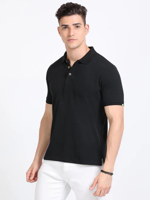 Sustainable Polo T-Shirt – Black | EcoSmart Collection - 252