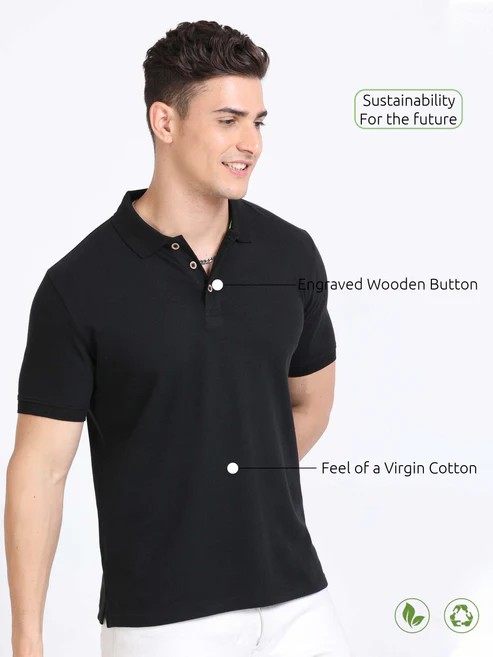 Sustainable Polo T-Shirt – Black | EcoSmart Collection - 253