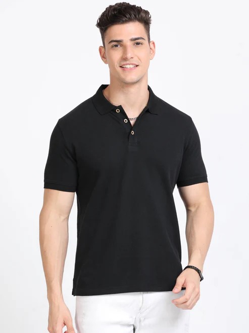 Sustainable Polo T-Shirt – Black | EcoSmart Collection