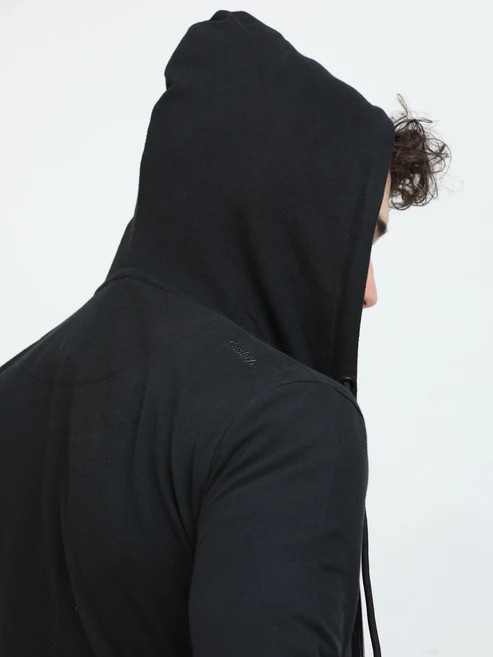 Sustainable Zip-Up Hoodie – Black | Eco-Essential Outerwear - 290