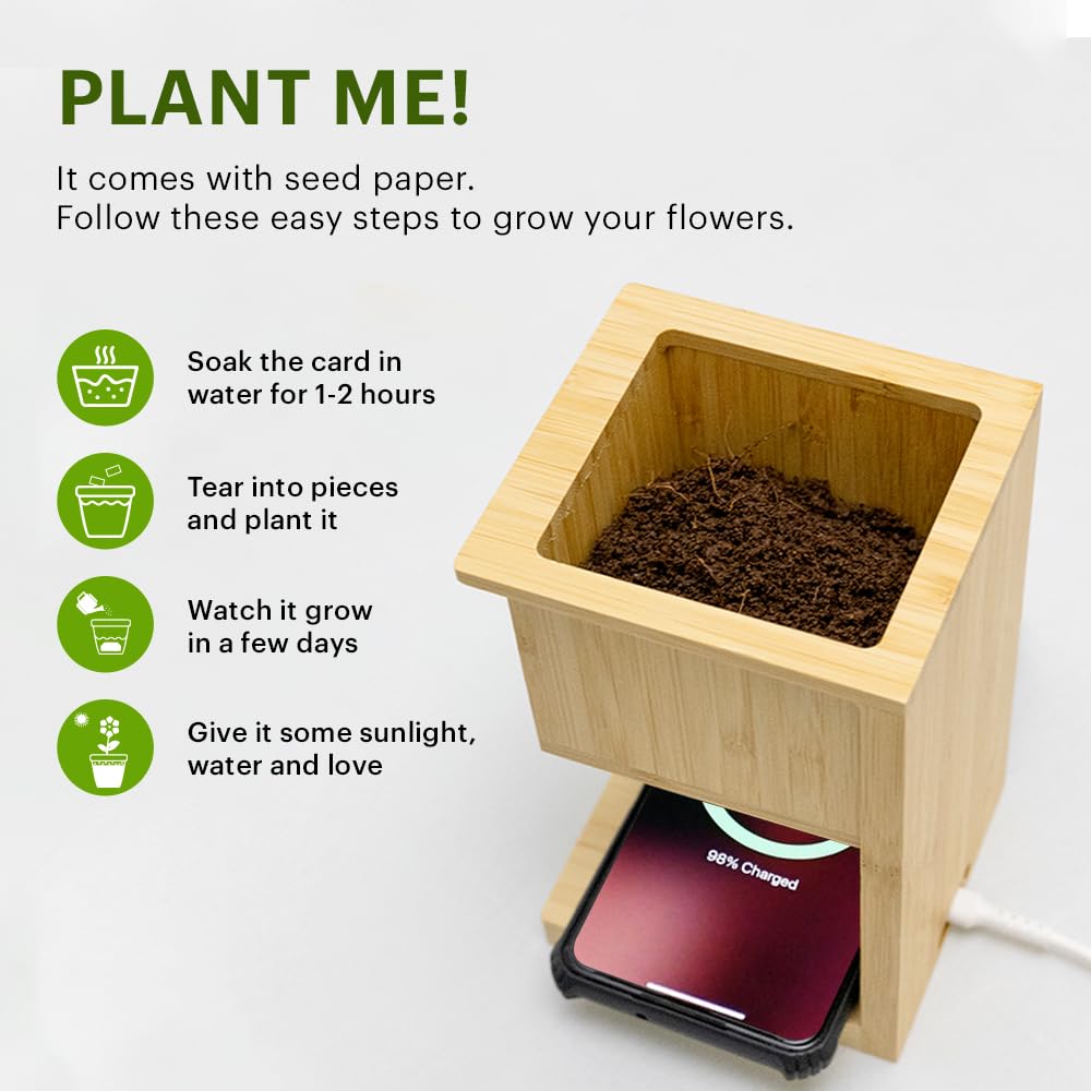 ALDER WIRELESS CHARGER WITH PLANTER - 727