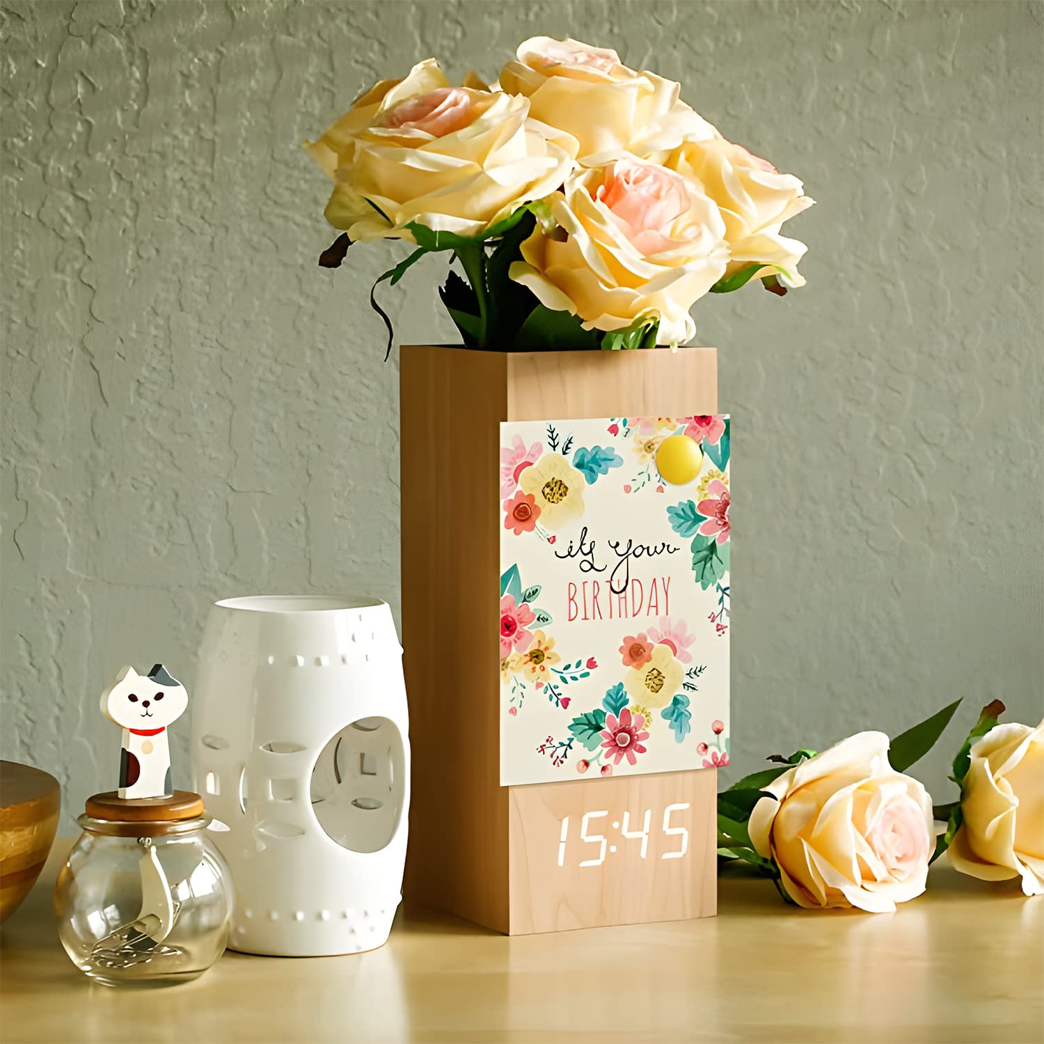 LED Stainery Holder – Eco-Friendly MDF Organizer - 731