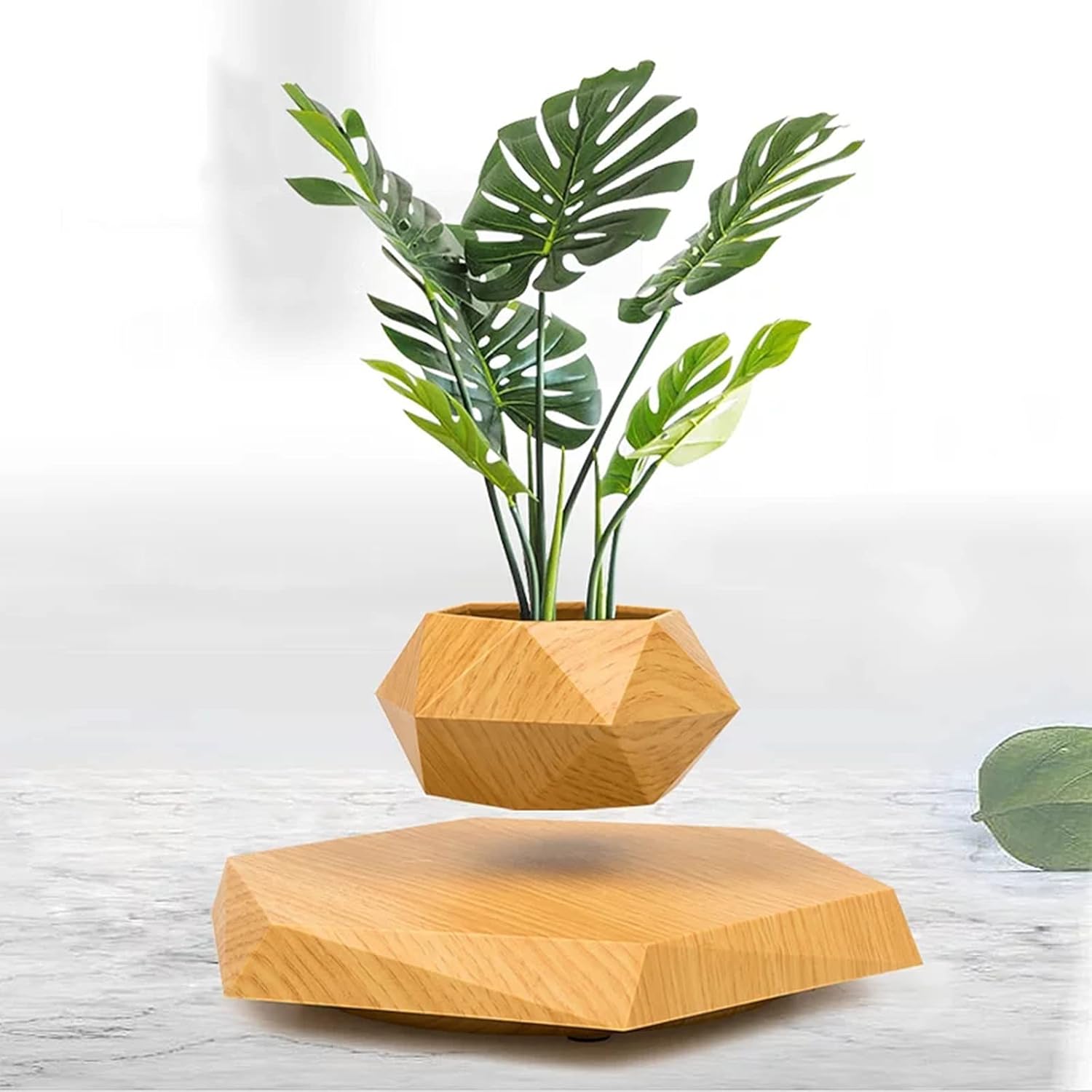 Wooden Themed Floating & Levitating Rotating Pot