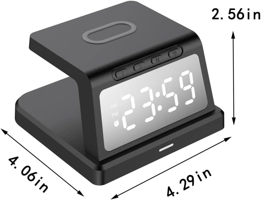 3-in-1 Wireless Charger with Digital Alarm Clock - 785