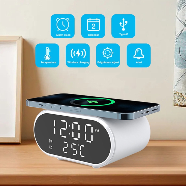 WIRELESS CHARGER & ALARM CLOCK - 798