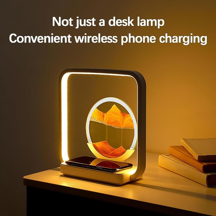 3D Moving Sand Lamp Cum Charging Station | - 845