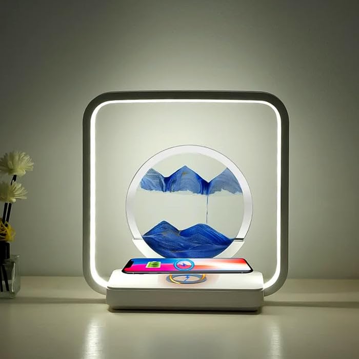 3D Moving Sand Lamp Cum Charging Station | - 847
