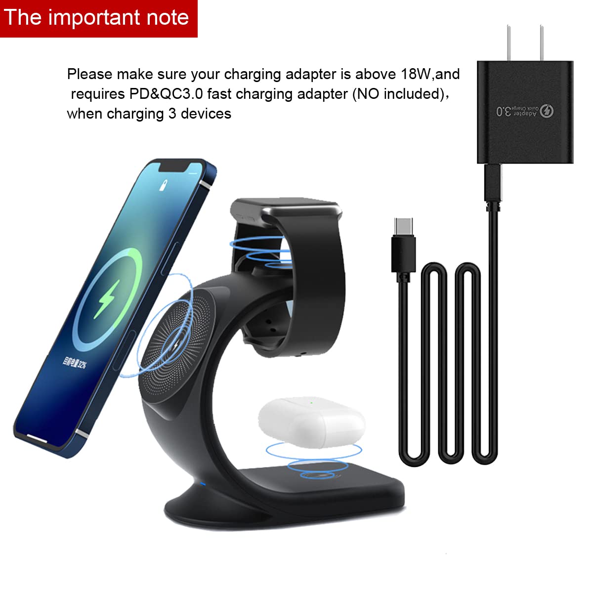 STUFFCOOL - 360 Magnetic 3-in-1 Wireless Charging Station - 852