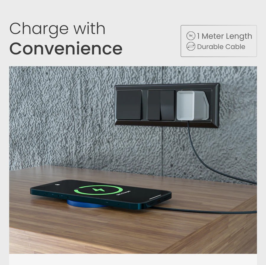 Ambrane AeroSync 15W Magnetic Wireless Charger - 955