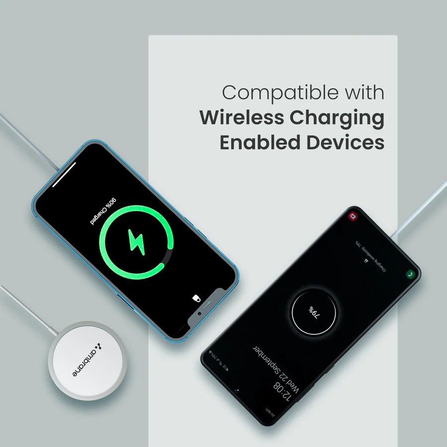 Ambrane AeroSync 15W Magnetic Wireless Charger - 957