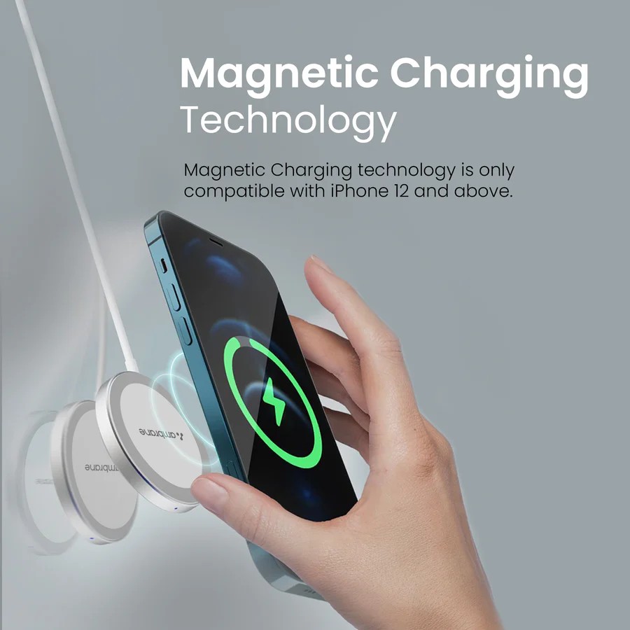 Ambrane AeroSync 15W Magnetic Wireless Charger - 960