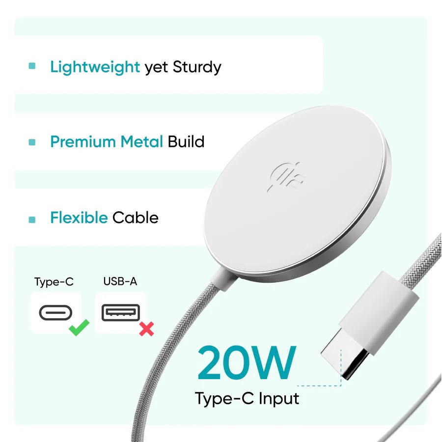 Ambrane AeroSynQ B 15W Qi2 Magnetic Wireless Charger - 963