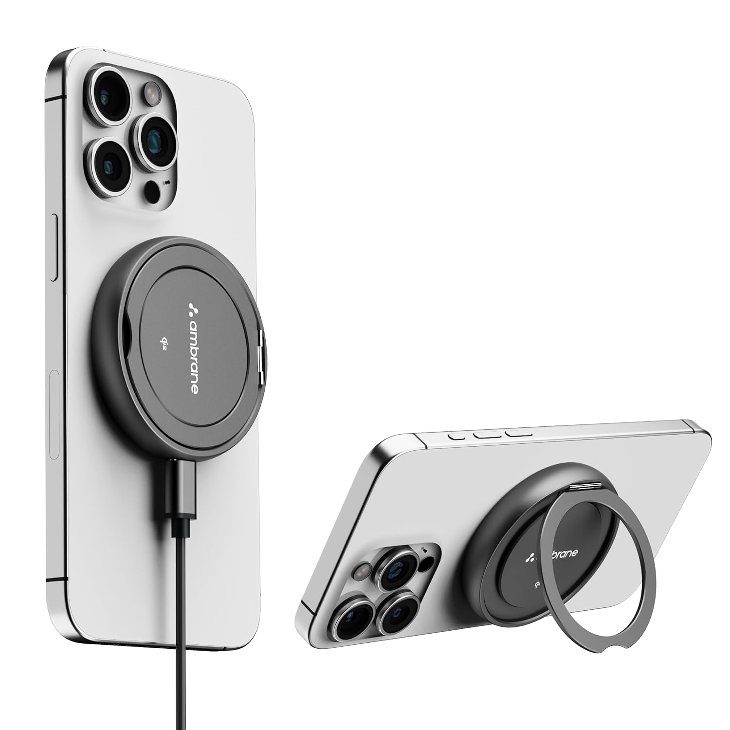 Ambrane AeroSynQ S2 15W Qi2 Wireless Charger & Mobile Stand