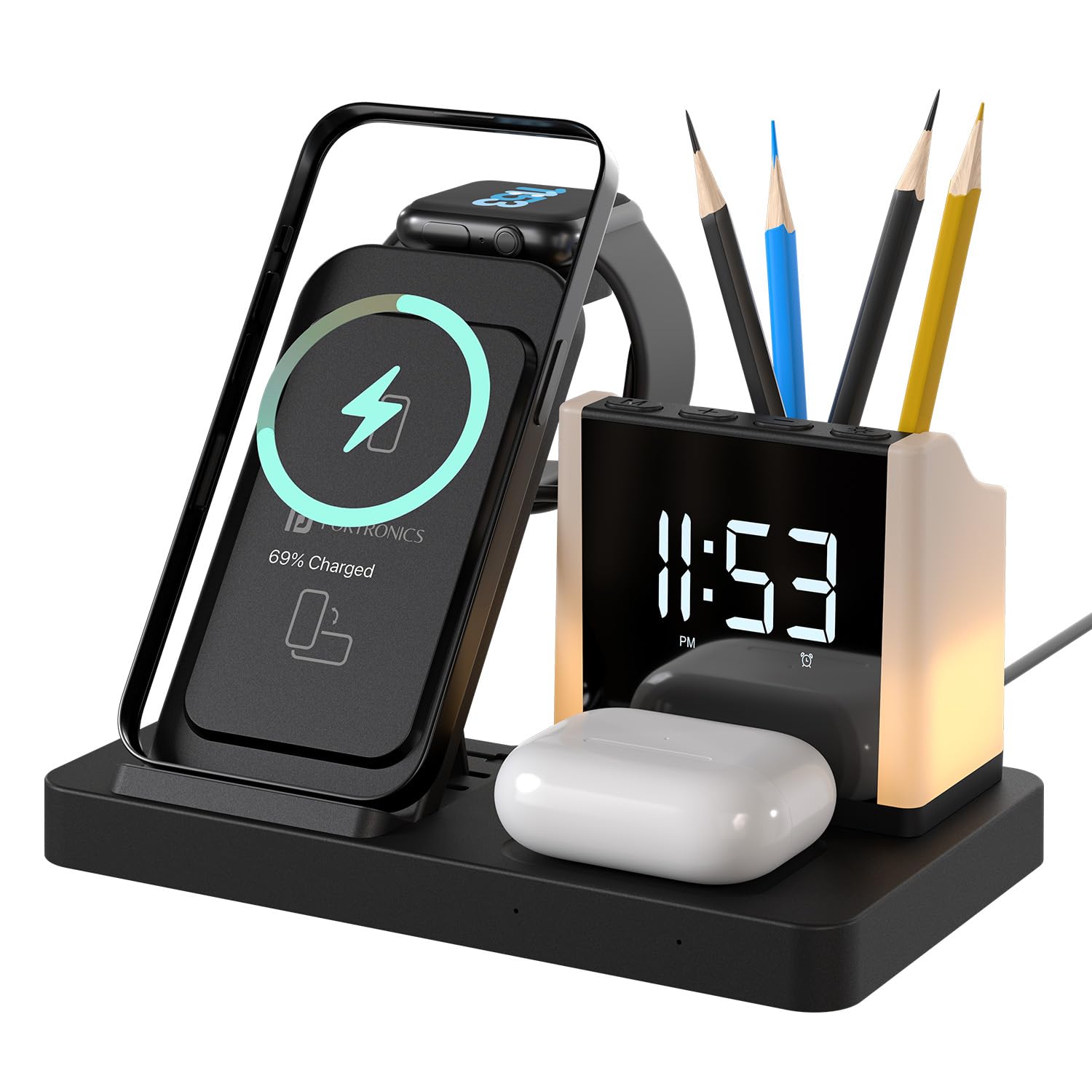 Portronics HexaCharge Wireless Charging Station with Pen Stand
