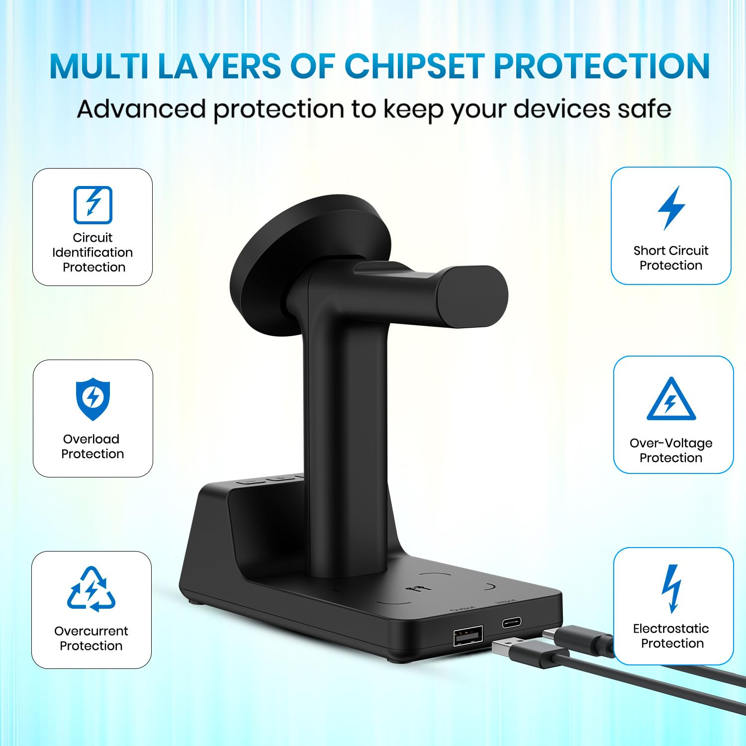 Portronics Bella 2 MagSafe Wireless Charger with Built-In Alarm Clock - 994