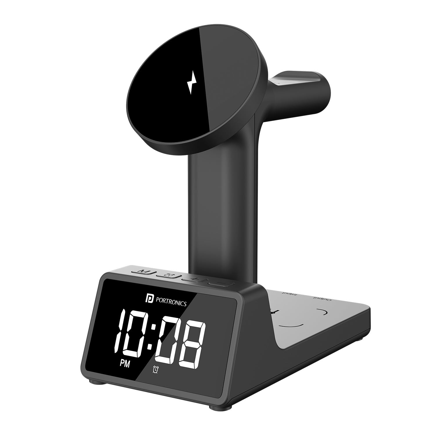 Portronics Bella 2 MagSafe Wireless Charger with Built-In Alarm Clock - 999